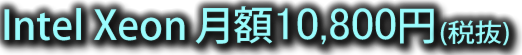 Intel Xeon 月額9,800円