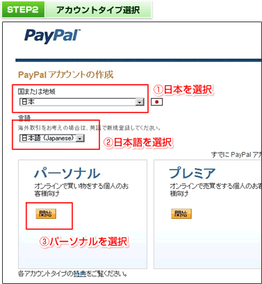 ペイパルアカウント取得方法